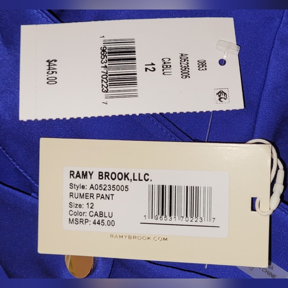 RAMY BROOK Blue Rumer Wide Leg Cargo Pants Sz 12 NWT - Picture 8 of 10